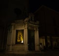 Tempietto di SantÃ¢â¬â¢Antonio at night in Rimini, Italy